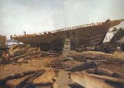 Shipbuilding at Gloucester (mk44) Winslow Homer